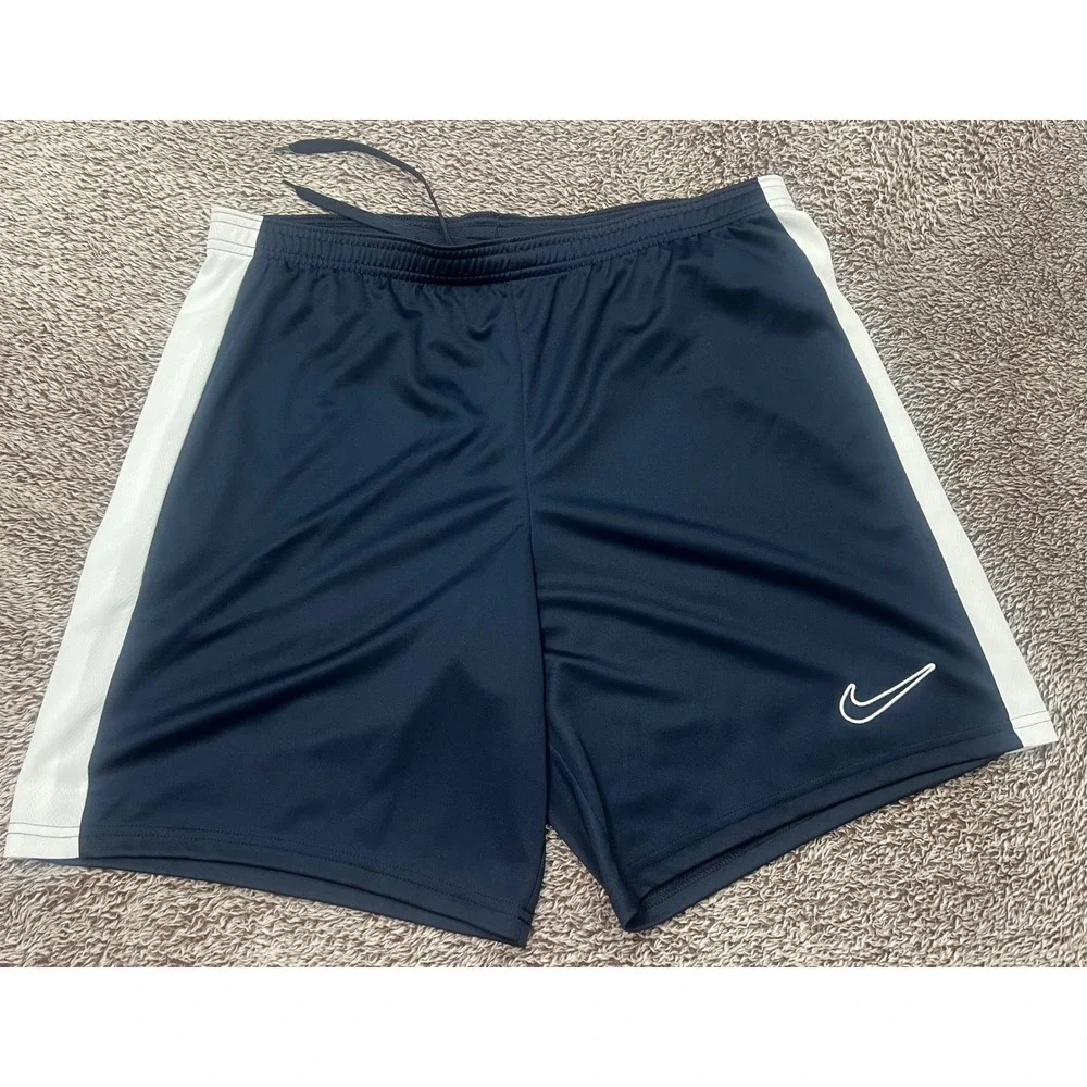 Nike Dri-FIT Men's Shorts Large Navy White Slim Fit Soccer Training Athletic